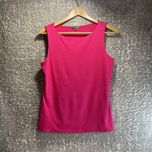 Judy P Sleeveless Pink Blouse Lined Nylon Sun Protection Preppy Vacation M